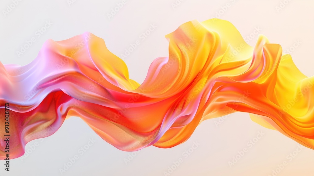 Aufkleber abstract artwork featuring a wavy pattern of colored fabric