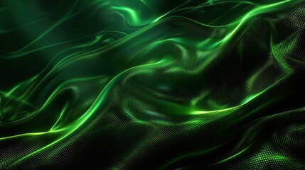 Obraz premium Abstract green wave with a lot of sparkles moving texture technology background