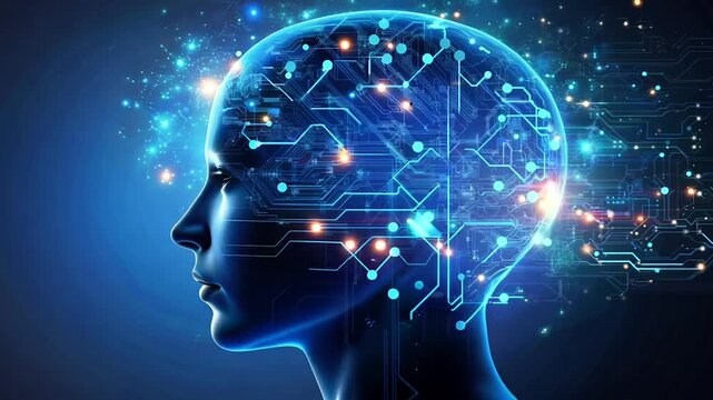 Artificial Intelligence, Digital Mind, Human Brain, Cybernetic Brain, Technology, Circuitry