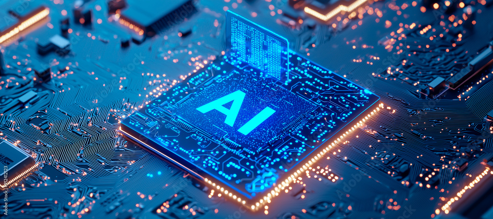 Poster chip with holographic text 