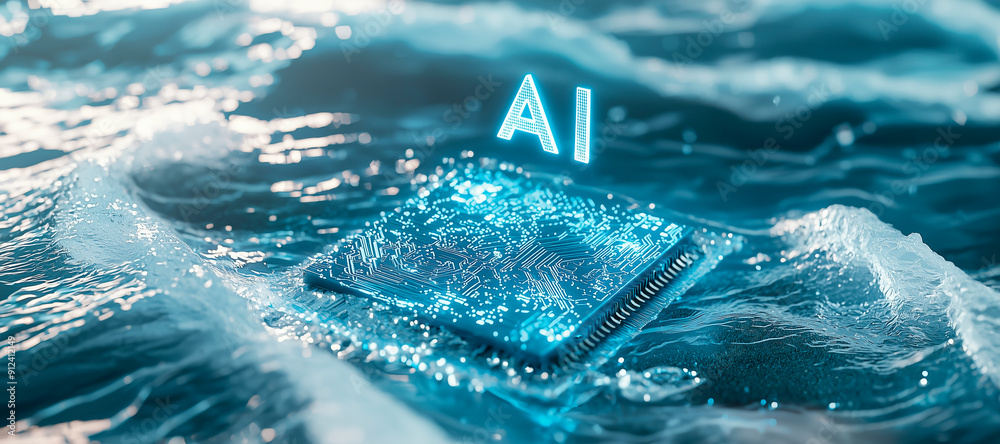Poster chip with holographic text 