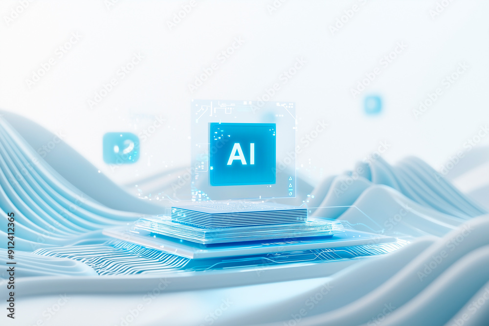 Poster chip with holographic text 
