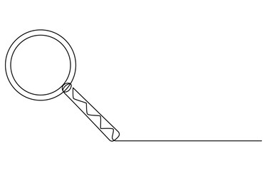 One continuous line illustration of magnifying glass. Continuous line drawing of magnifying glass lens.
Magnifying glass search symbol isolated vector illustration 