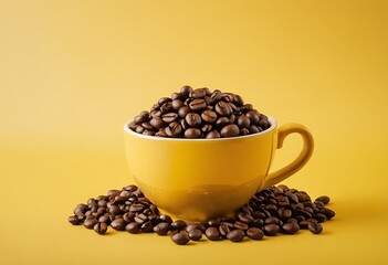 Fototapeta premium A cup of coffee, Espresso coffee with coffee beans