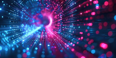 Naklejka premium Abstract technology background of high speed global data transfer, ultra fast broadband and connection, digital cyber space, ai concept 