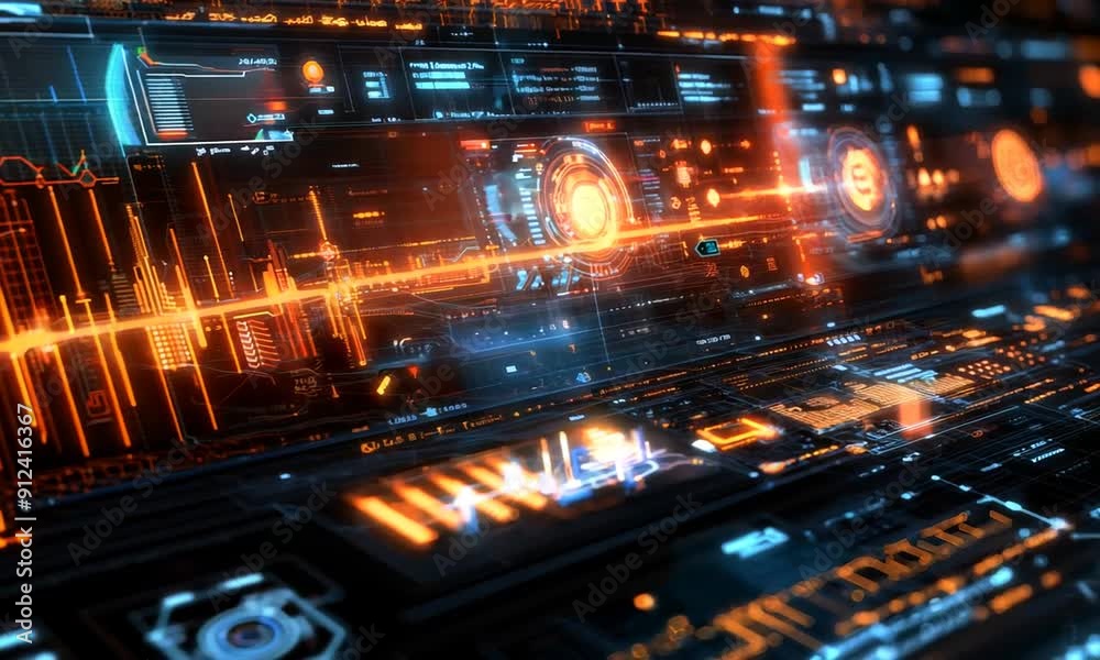 Poster futuristic digital interface design