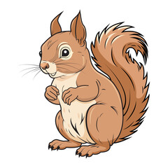 A painted squirrel. A cute squirrel in a cartoon style.