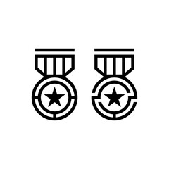 Unique simple medal icons vector