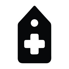 Fototapeta premium Black and white medical tag icon. Vector illustration