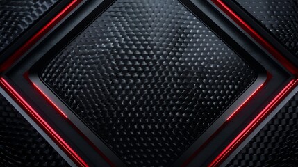 abstract metallic black red frame