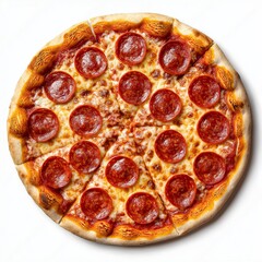 Delicious Pizza pepperoni isolated on a white background