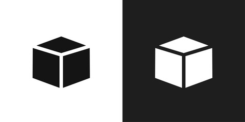Cube icon logo set vector