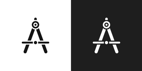 Drafting compass icon logo set vector