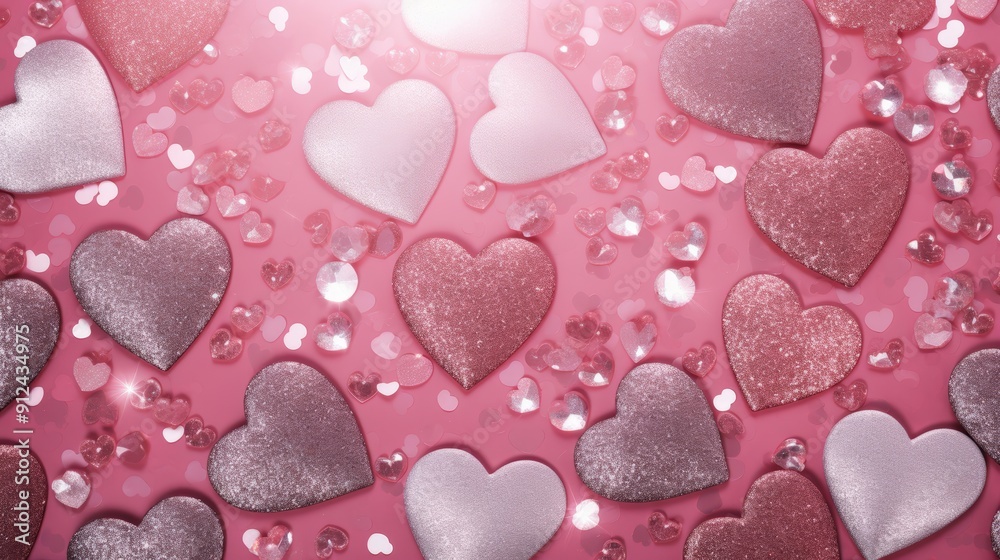 Poster Romantic Hearts Background