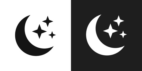 Moon stars icon logo set vector