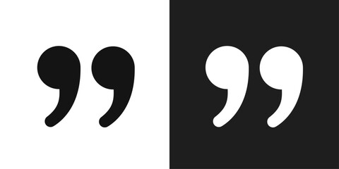 Quote right icon logo set vector