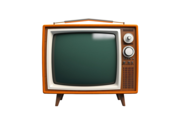 A Retro Television Set Ready for Prime Time on a White or Clear Surface PNG Transparent Background