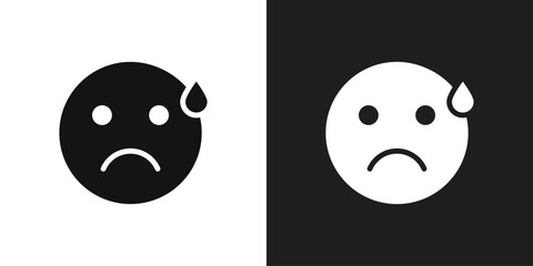 Sad icon logo set vector