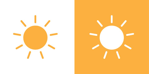 Sun icon logo set vector