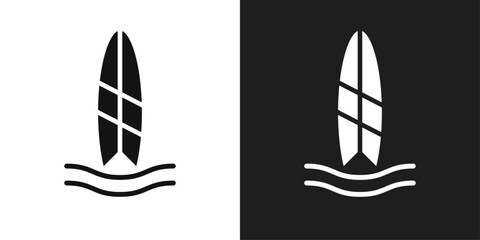 Surfing icon logo set vector