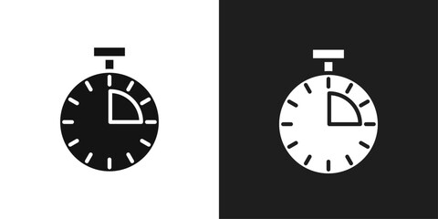 Time quarter past icon logo set vector