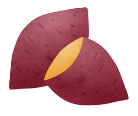 サツマイモの二個セットのイラスト
