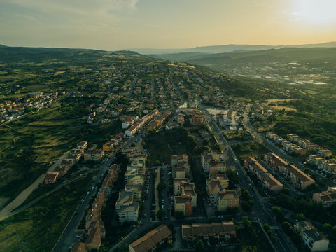 Aerial view of Nuoro, Province of Nuoro, Italy