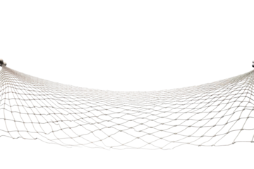 A Suspended Net of Intertwined Threads Against a Pristine White Background on a White or Clear Surface PNG Transparent Background