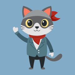 A cat with a cute face vector illustration
