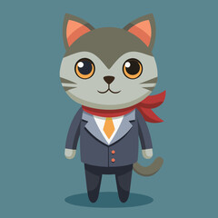 A cat with a cute face vector illustration