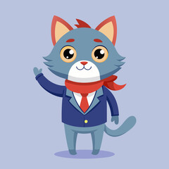 A cat with a cute face vector illustration