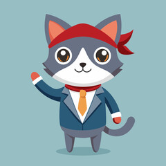 A cat with a cute face vector illustration