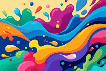 Colorful abstract fluid ink splash vector illustration 