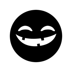 Halloween face icon vector. Scary face illustration sign. Funny Face symbol. Pumpkin face logo.