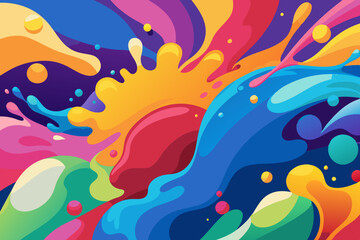 Colorful abstract fluid ink splash vector illustration 