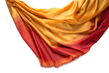 A Golden And Red Ombre Scarf Flowing In The Air on a White or Clear Surface PNG Transparent Background