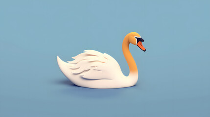 Obraz premium Swan 3d cartoon style