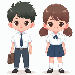 Children jumping, happy cute little cartoon kids. Excited children having fun together vector illustration set. Boys and girls playing