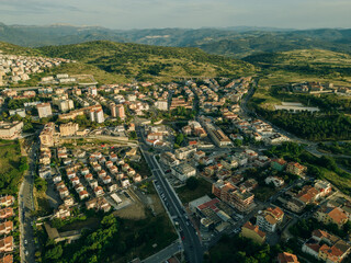 Aerial view of Nuoro, Province of Nuoro, Italy