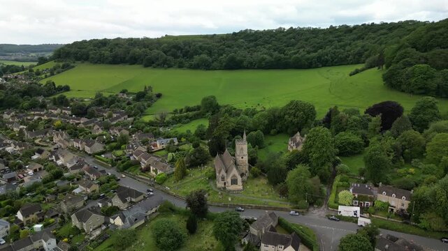 Aerial video over Uley United Kingdom