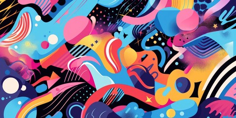 Fototapeta premium Abstract colorful shapes and patterns.