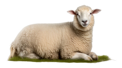 Fototapeta premium PNG Sheep sit livestock animal mammal.
