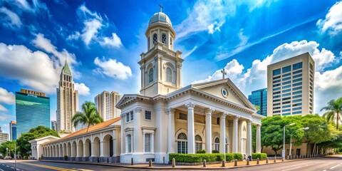 Majestic Fairfield Methodist Church stands proudly at Tanjong Pagar Road, a stunning example of neoclassical architecture in Singapore's heart.