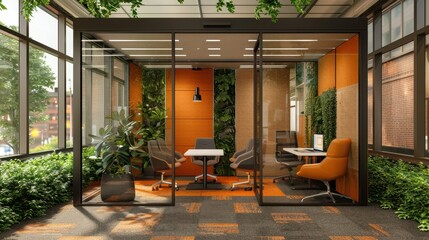 Quiet Zone: A dedicated office area designed for focused, distraction-free work, featuring soundproofing materials to ensure a serene environment.
