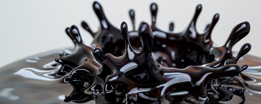 Chemical reaction creating a mesmerizing ferrofluid sculpture, 4K hyperrealistic photo