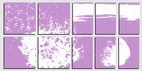 Set of creative artistic card templates. Grunge brush strokes, texture, creative design