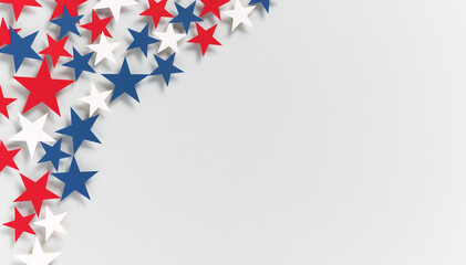 Patriotic Stars on White Background