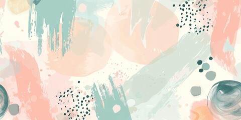 Abstract art with pink, green, and black.