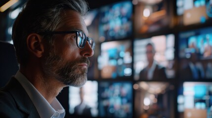 Obraz premium Telepresence Technology: Advanced tools that elevate video conferencing by creating a more immersive environment, helping remote attendees feel like they are part of the meeting. 
