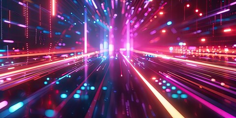 Obraz premium Neon lights streaks of color and blur.